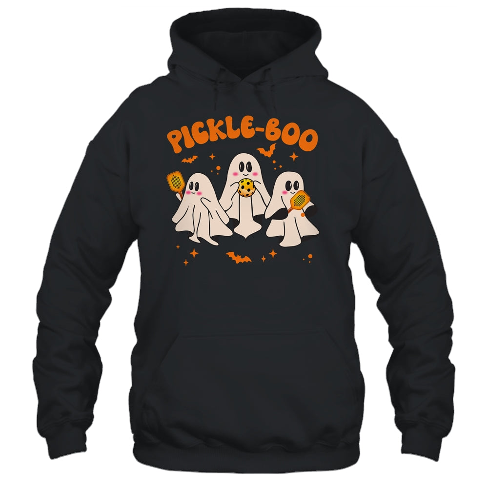 Fun Pickle-boo Ghost Playing Pickleball Halloween Paddleball Shirt & Hoodie | teecentury