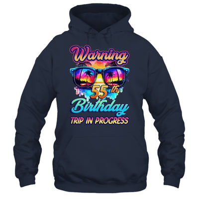Funny 55 Years Old Warning 55th Birthday Trip In Progress Shirt & Tank Top | teecentury
