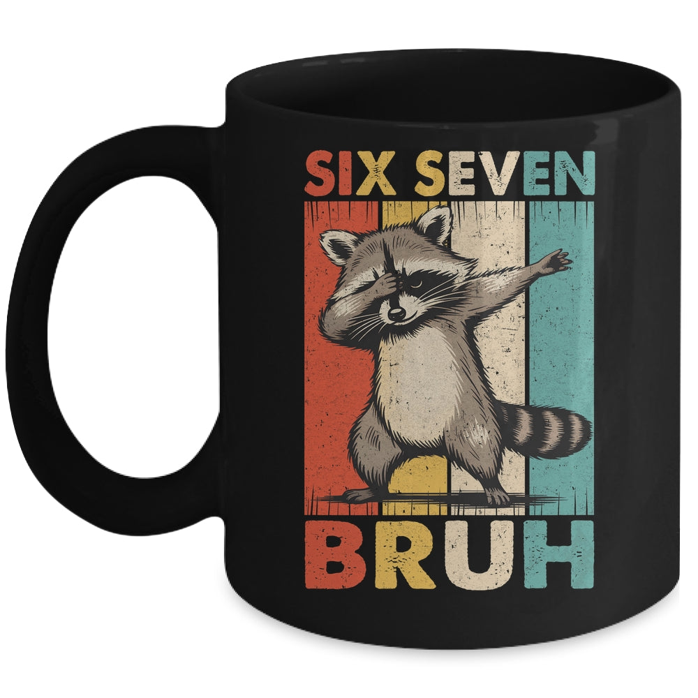 Funny 67 Meme Boys Kids 6 7 Dabbing Six Seven Bruh Raccoon Mug | teecentury