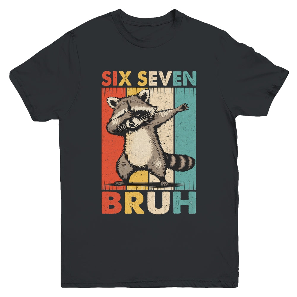 Funny 67 Meme Boys Kids 6 7 Dabbing Six Seven Bruh Raccoon Youth Shirt | teecentury