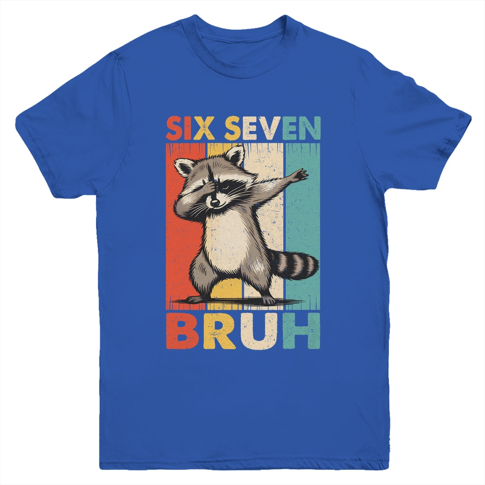 Funny 67 Meme Boys Kids 6 7 Dabbing Six Seven Bruh Raccoon Youth Shirt | teecentury