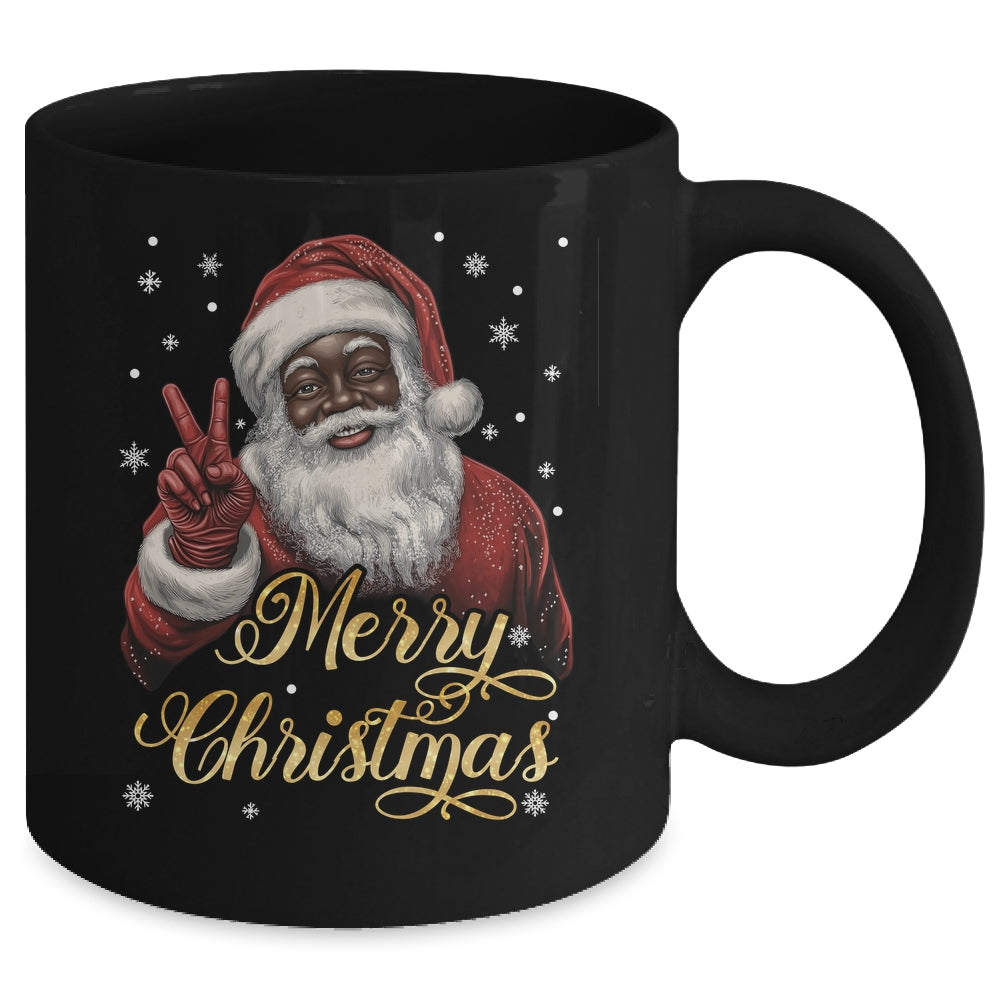 Funny African American Santa Christmas Family Matching Men Mug | teecentury