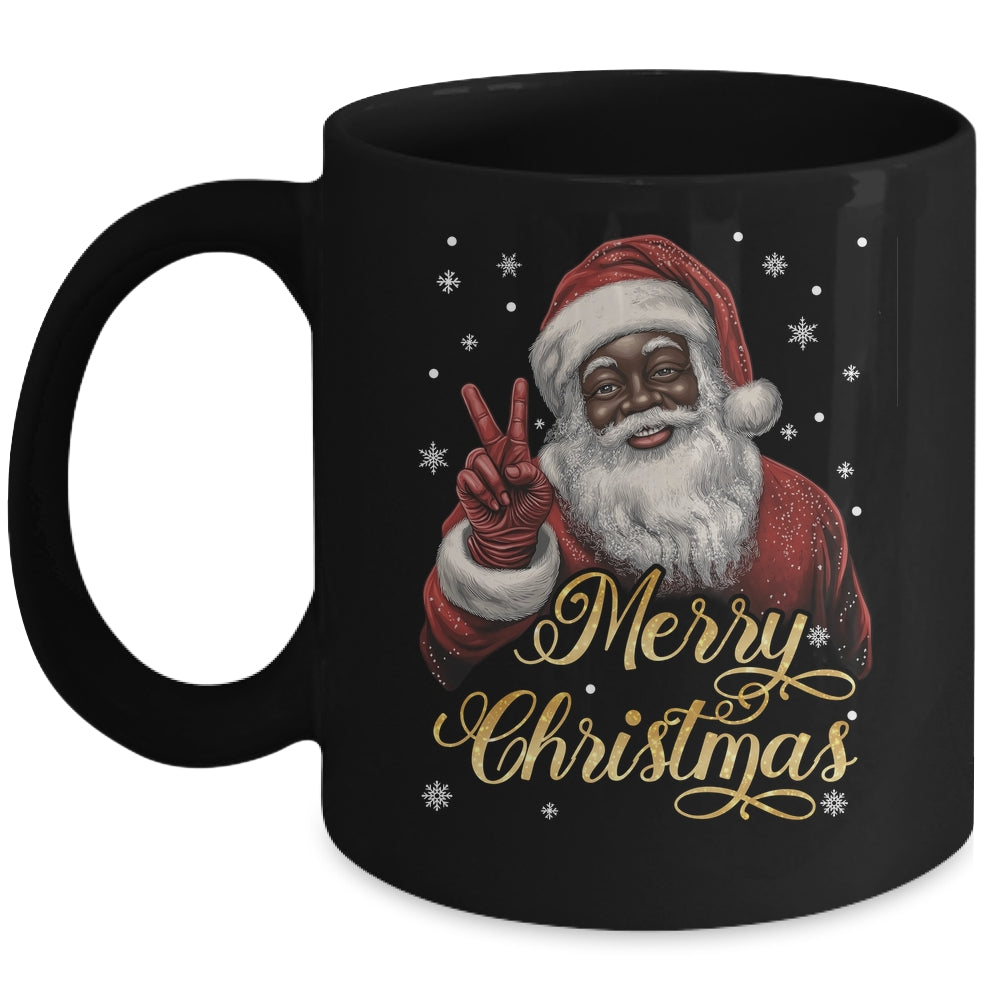 Funny African American Santa Christmas Family Matching Men Mug | teecentury