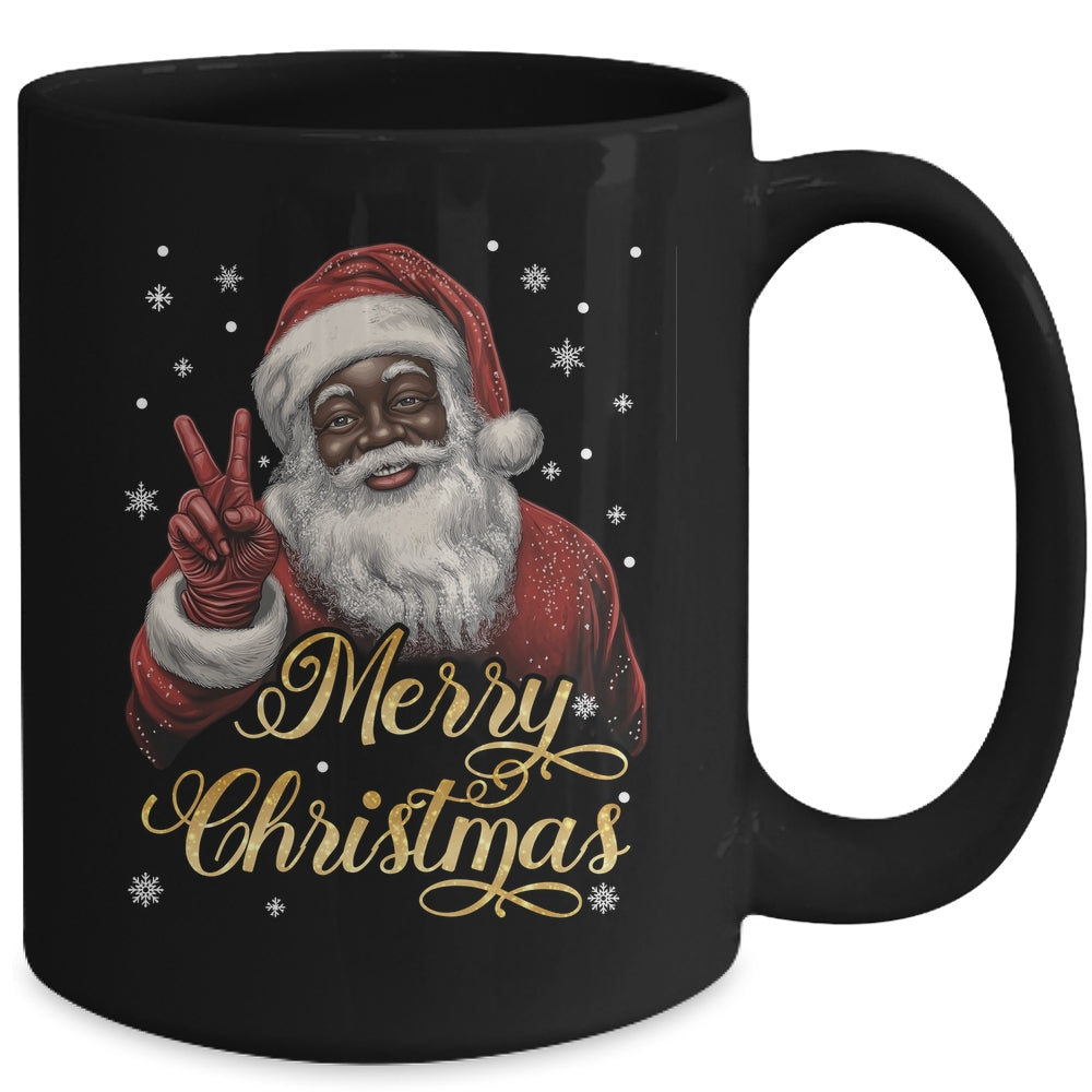 Funny African American Santa Christmas Family Matching Men Mug | teecentury