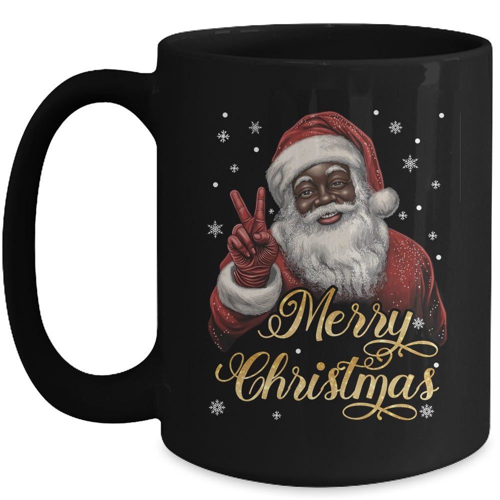 Funny African American Santa Christmas Family Matching Men Mug | teecentury