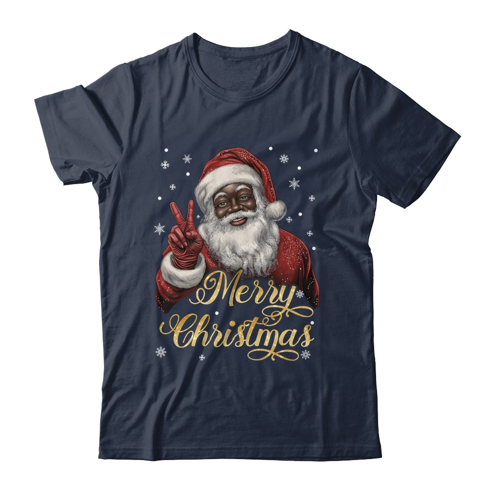 Funny African American Santa Christmas Family Matching Men Shirt & Sweatshirt | teecentury