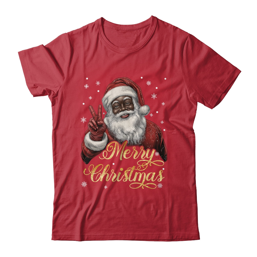 Funny African American Santa Christmas Family Matching Men Shirt & Sweatshirt | teecentury