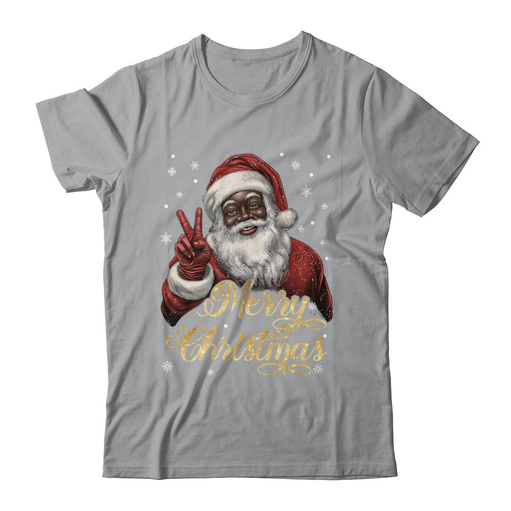 Funny African American Santa Christmas Family Matching Men Shirt & Sweatshirt | teecentury