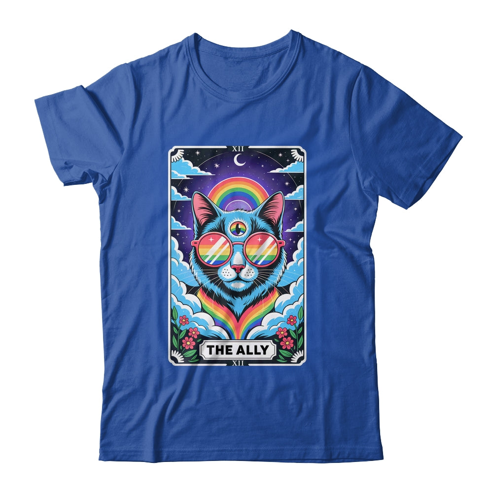 Funny Ally Cat Tarot Card Pride Sunglasses Gay Pride LGBTQ Shirt & Tank Top | teecentury