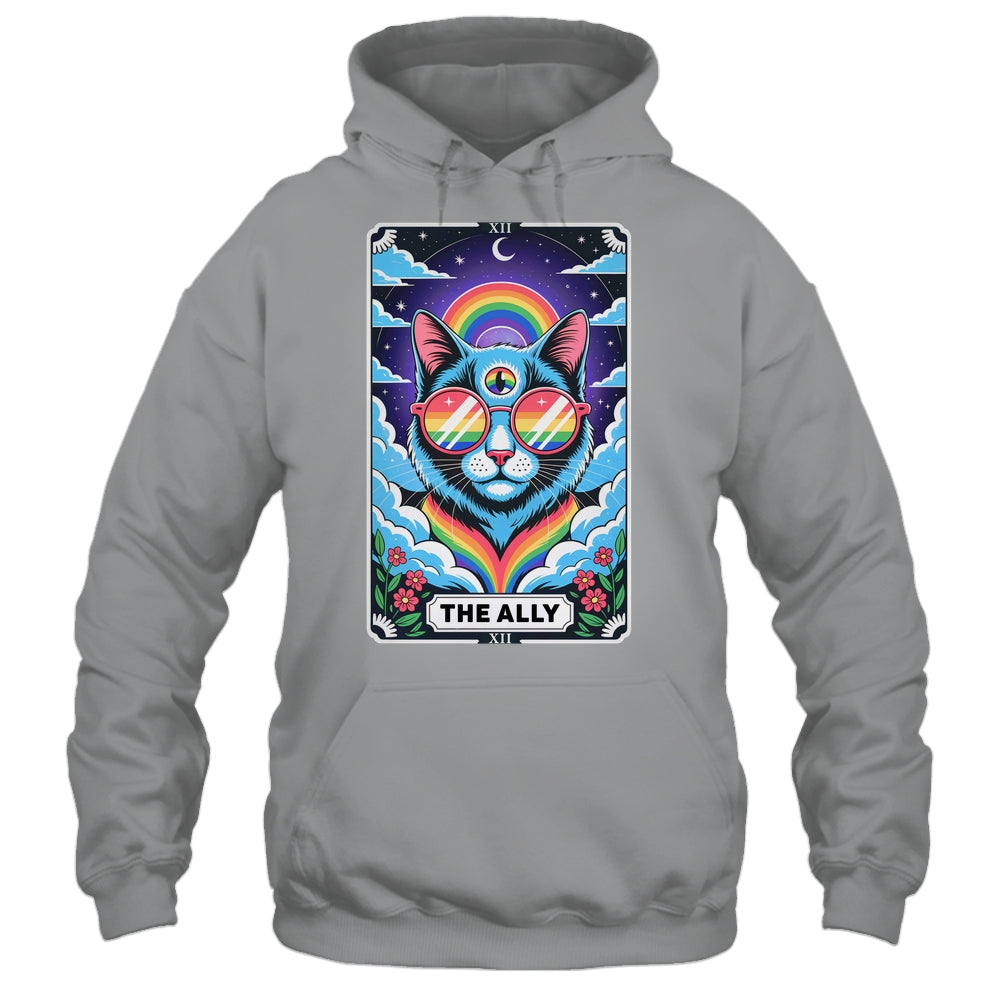 Funny Ally Cat Tarot Card Pride Sunglasses Gay Pride LGBTQ Shirt & Tank Top | teecentury