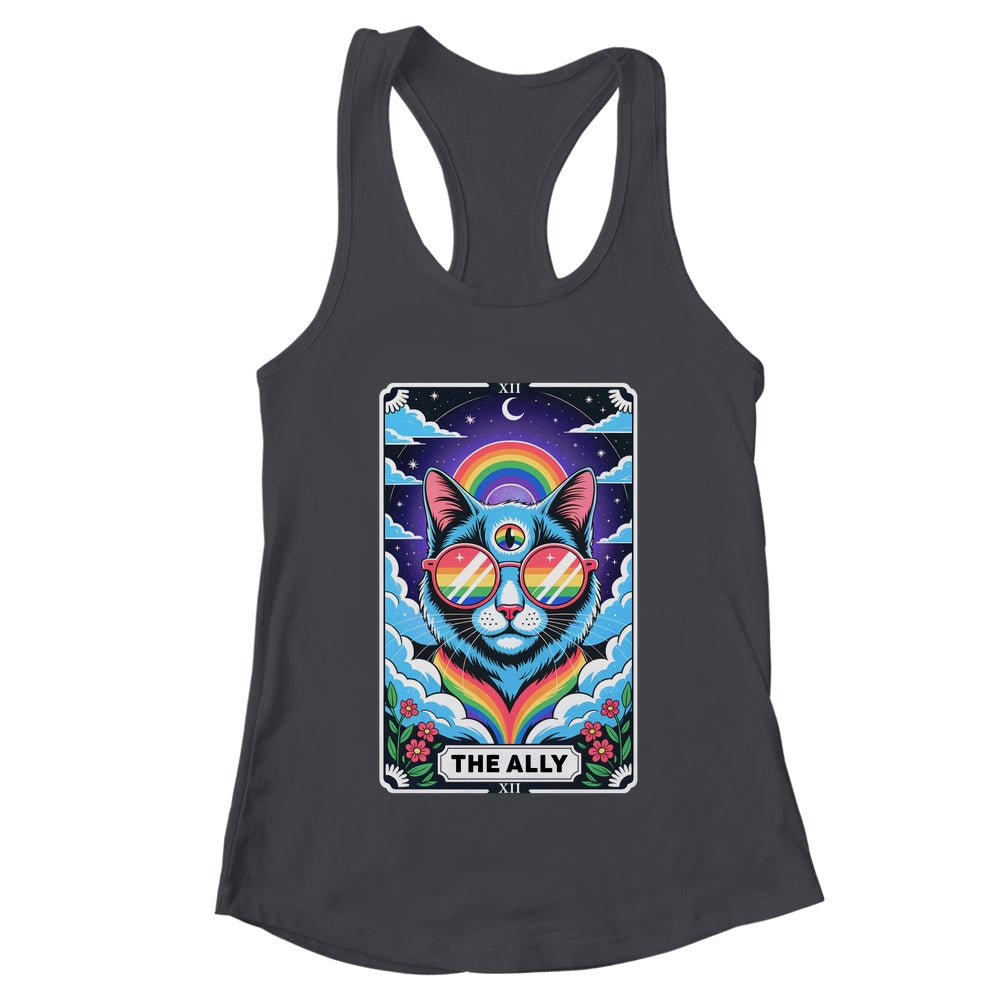 Funny Ally Cat Tarot Card Pride Sunglasses Gay Pride LGBTQ Shirt & Tank Top | teecentury