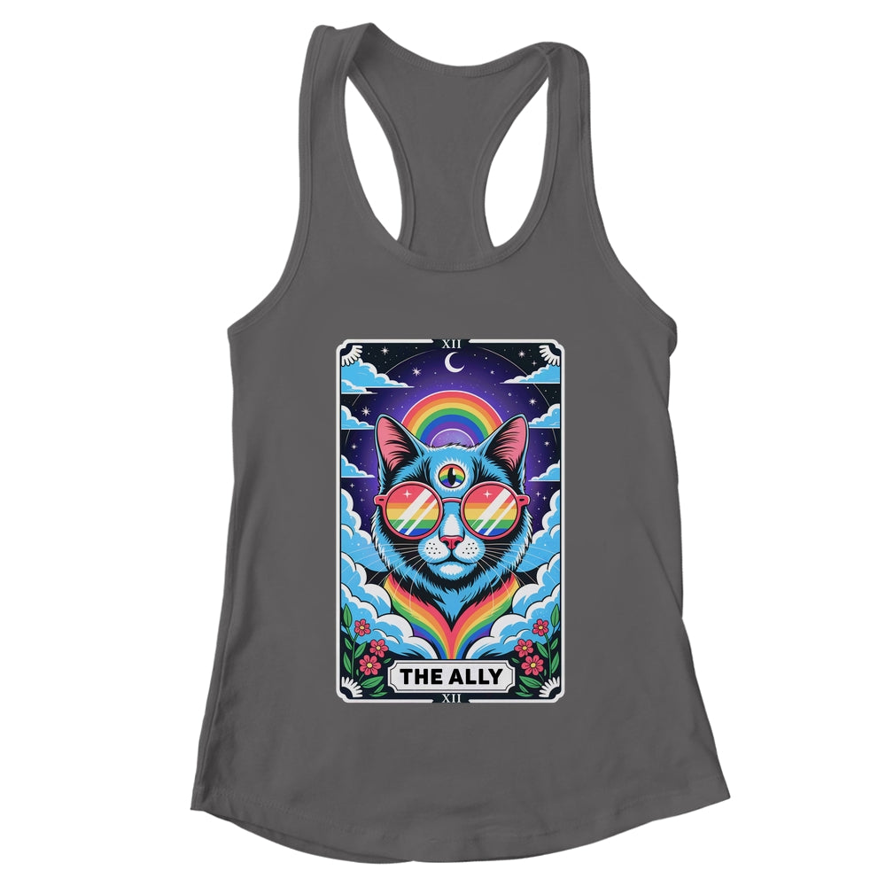 Funny Ally Cat Tarot Card Pride Sunglasses Gay Pride LGBTQ Shirt & Tank Top | teecentury
