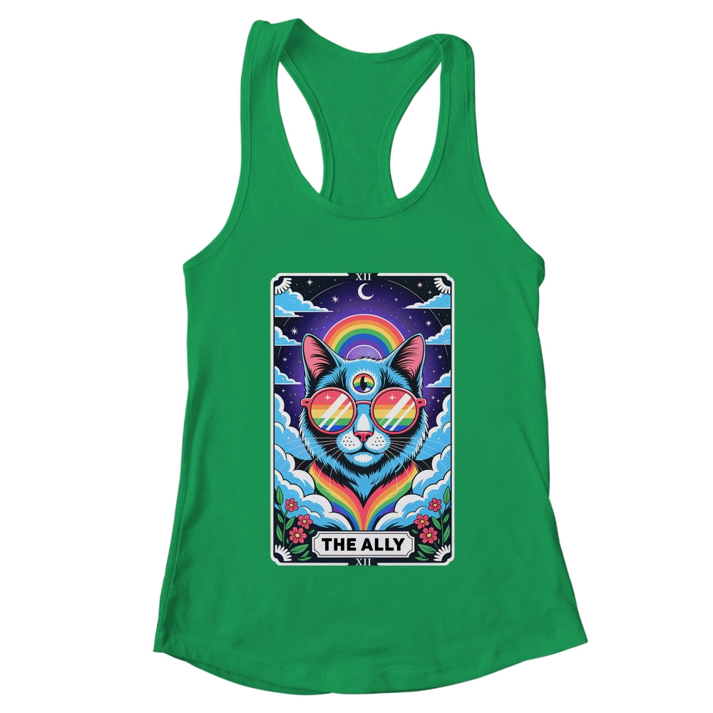 Funny Ally Cat Tarot Card Pride Sunglasses Gay Pride LGBTQ Shirt & Tank Top | teecentury