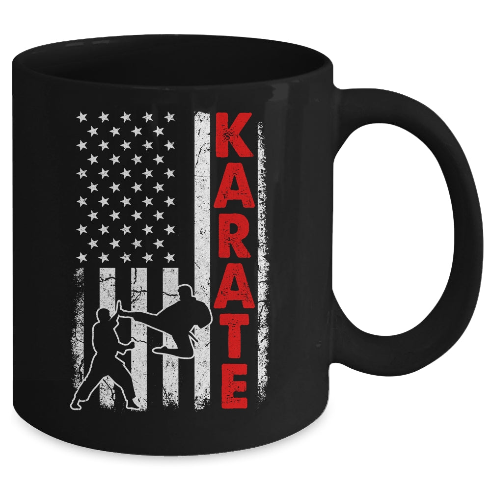 Funny American Flag Karate Art For Men Women Karate Lover Mug | teecentury