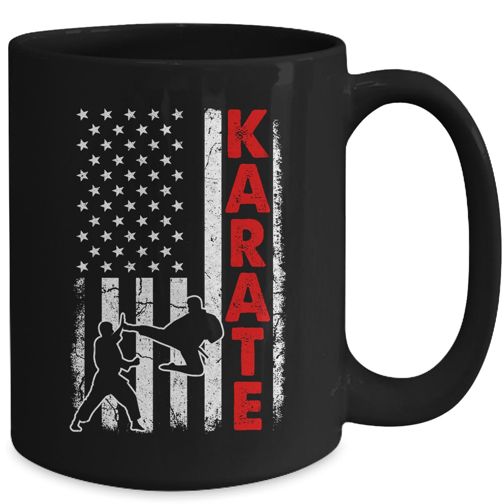 Funny American Flag Karate Art For Men Women Karate Lover Mug | teecentury