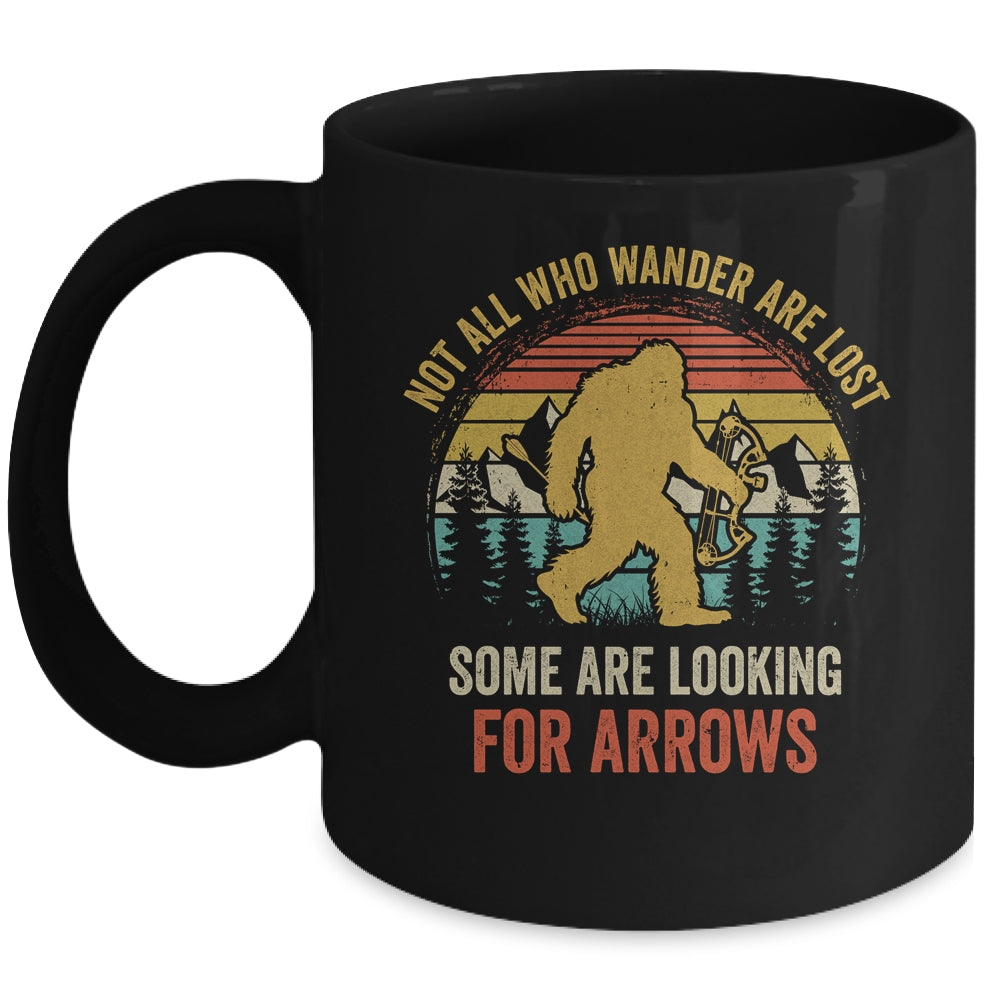 Funny Archery Not All Wander Are Lost Arrows Bigfoot Vintage Mug | teecentury