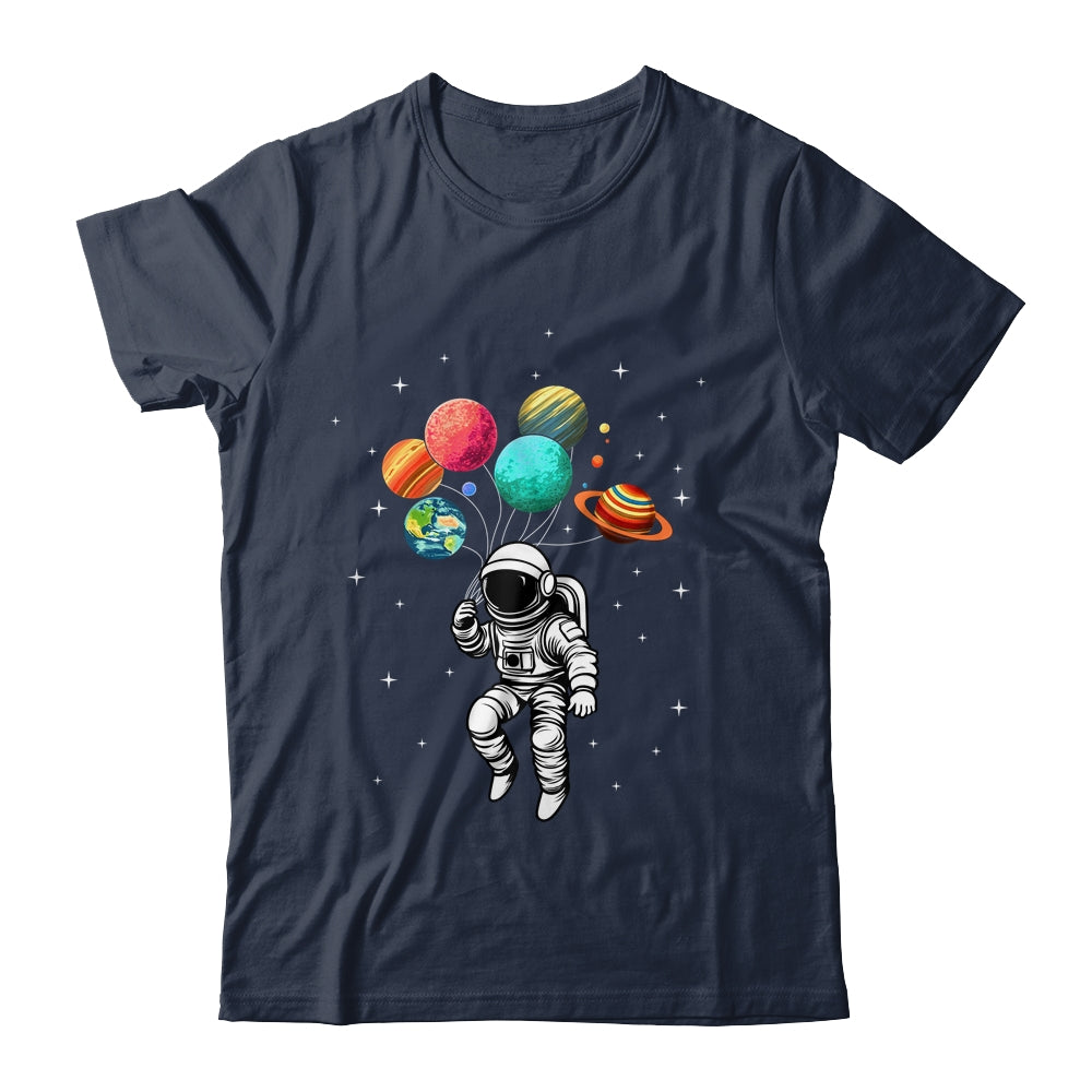 Funny Astronaut With Planets In Hand For Men Women Spaceman Shirt & Tank Top | teecentury