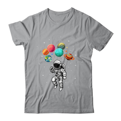 Funny Astronaut With Planets In Hand For Men Women Spaceman Shirt & Tank Top | teecentury