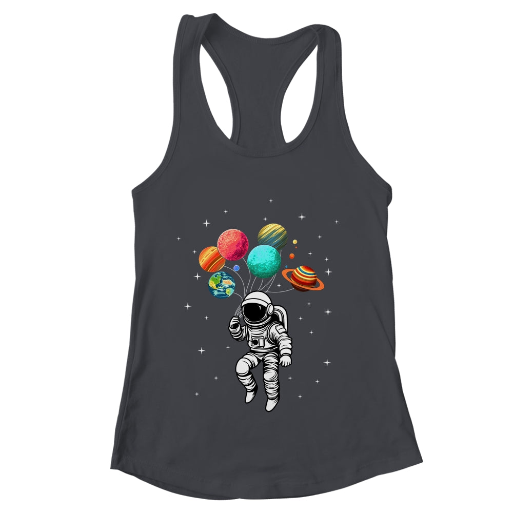 Funny Astronaut With Planets In Hand For Men Women Spaceman Shirt & Tank Top | teecentury