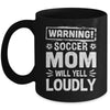 Funny Baseball Mom Warning Baseball Mom Will Yell Loudly Mug | teecentury