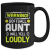 Funny Basketball Aunt Warning Basketball Will Yell Loudly Mug | teecentury