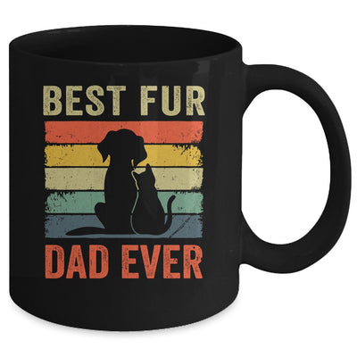 Funny Best Fur Dad Ever Vintage Dog Cat Lover Fathers Day Mug | teecentury