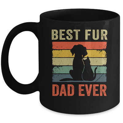 Funny Best Fur Dad Ever Vintage Dog Cat Lover Fathers Day Mug | teecentury