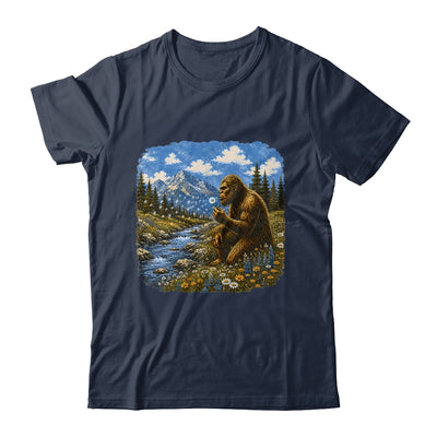 Funny Bigfoot Blowing Dandelion Sasquatch Wishes Vintage Art Shirt & Hoodie | teecentury