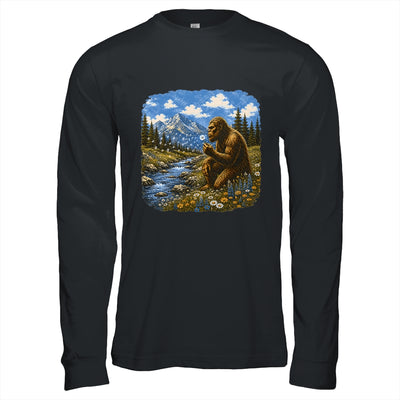 Funny Bigfoot Blowing Dandelion Sasquatch Wishes Vintage Art Shirt & Hoodie | teecentury