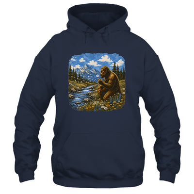 Funny Bigfoot Blowing Dandelion Sasquatch Wishes Vintage Art Shirt & Hoodie | teecentury