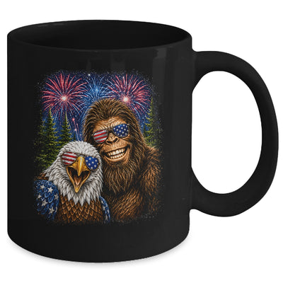 Funny Bigfoot Eagle Selfie Rock On 4Th Of July Men Women Mug | teecentury