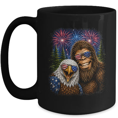 Funny Bigfoot Eagle Selfie Rock On 4Th Of July Men Women Mug | teecentury