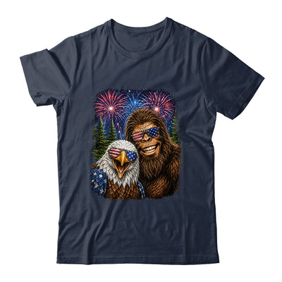 Funny Bigfoot Eagle Selfie Rock On 4Th Of July Men Women Shirt & Hoodie | teecentury