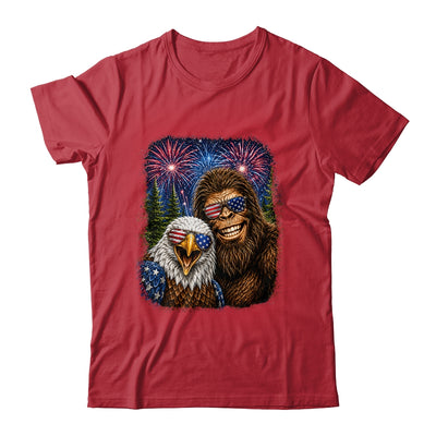 Funny Bigfoot Eagle Selfie Rock On 4Th Of July Men Women Shirt & Hoodie | teecentury