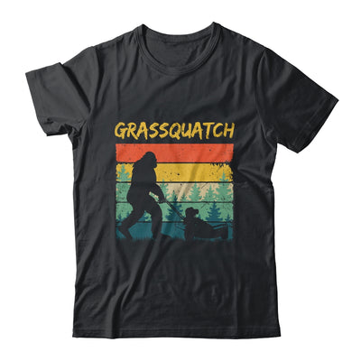 Funny Bigfoot Lawn Mowing Grassquatch Caretaker Landscaping Shirt & Tank Top | teecentury