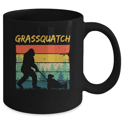 Funny Bigfoot Lawn Mowing Grassquatch Caretaker Landscaping Mug | teecentury