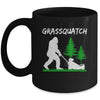 Funny Bigfoot Lawn Mowing Grassquatch Lawn Mower Men Women Mug | teecentury