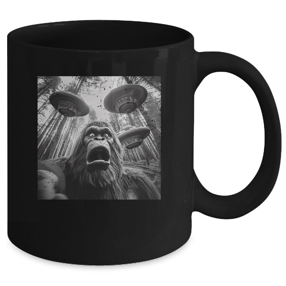 Funny Bigfoot Sasquatch Alien UFO Men Women Graphic Selfie Mug | teecentury