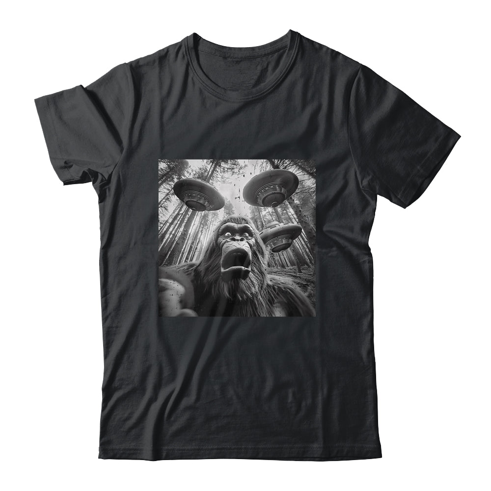 Funny Bigfoot Sasquatch Alien UFO Men Women Graphic Selfie Shirt & Tank Top | teecentury