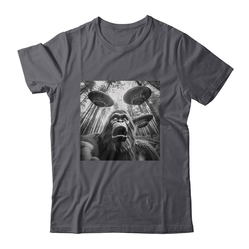 Funny Bigfoot Sasquatch Alien UFO Men Women Graphic Selfie Shirt & Tank Top | teecentury