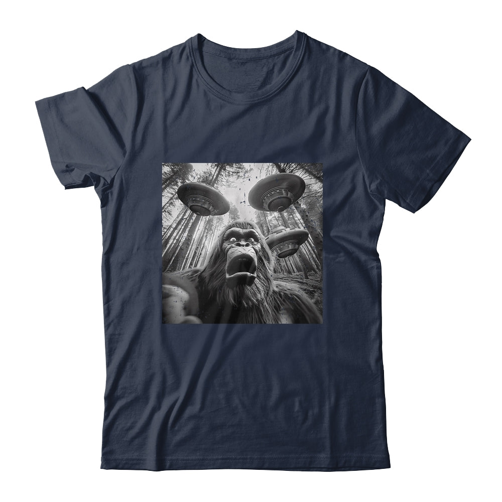 Funny Bigfoot Sasquatch Alien UFO Men Women Graphic Selfie Shirt & Tank Top | teecentury