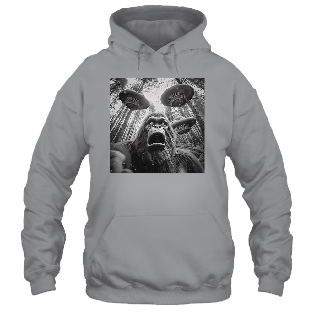 Funny Bigfoot Sasquatch Alien UFO Men Women Graphic Selfie Shirt & Tank Top | teecentury