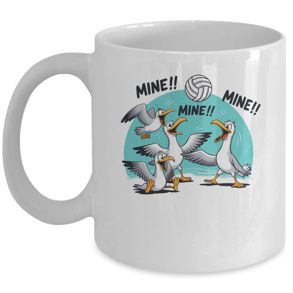Funny Bird Playing Volleyball Sport Ball Player Women Men Mug | teecentury