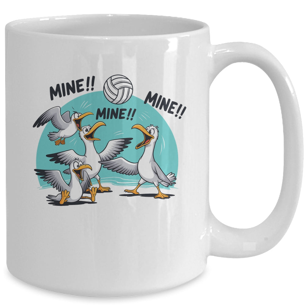 Funny Bird Playing Volleyball Sport Ball Player Women Men Mug | teecentury