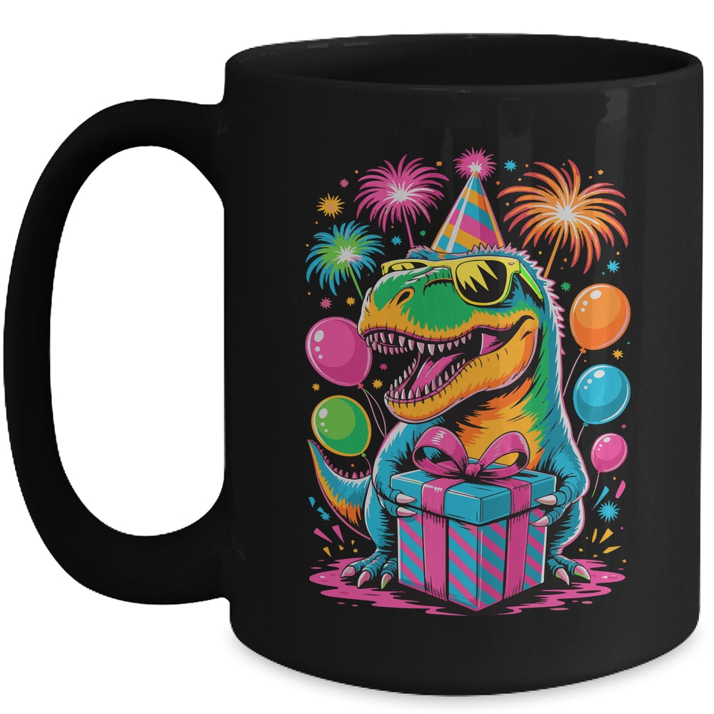 Funny Birthday Dinosaur Party T-Rex Retro Dinosaur Boy Girl Mug | teecentury