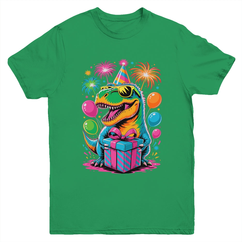 Funny Birthday Dinosaur Party T-Rex Retro Dinosaur Boy Girl Youth Shirt | teecentury