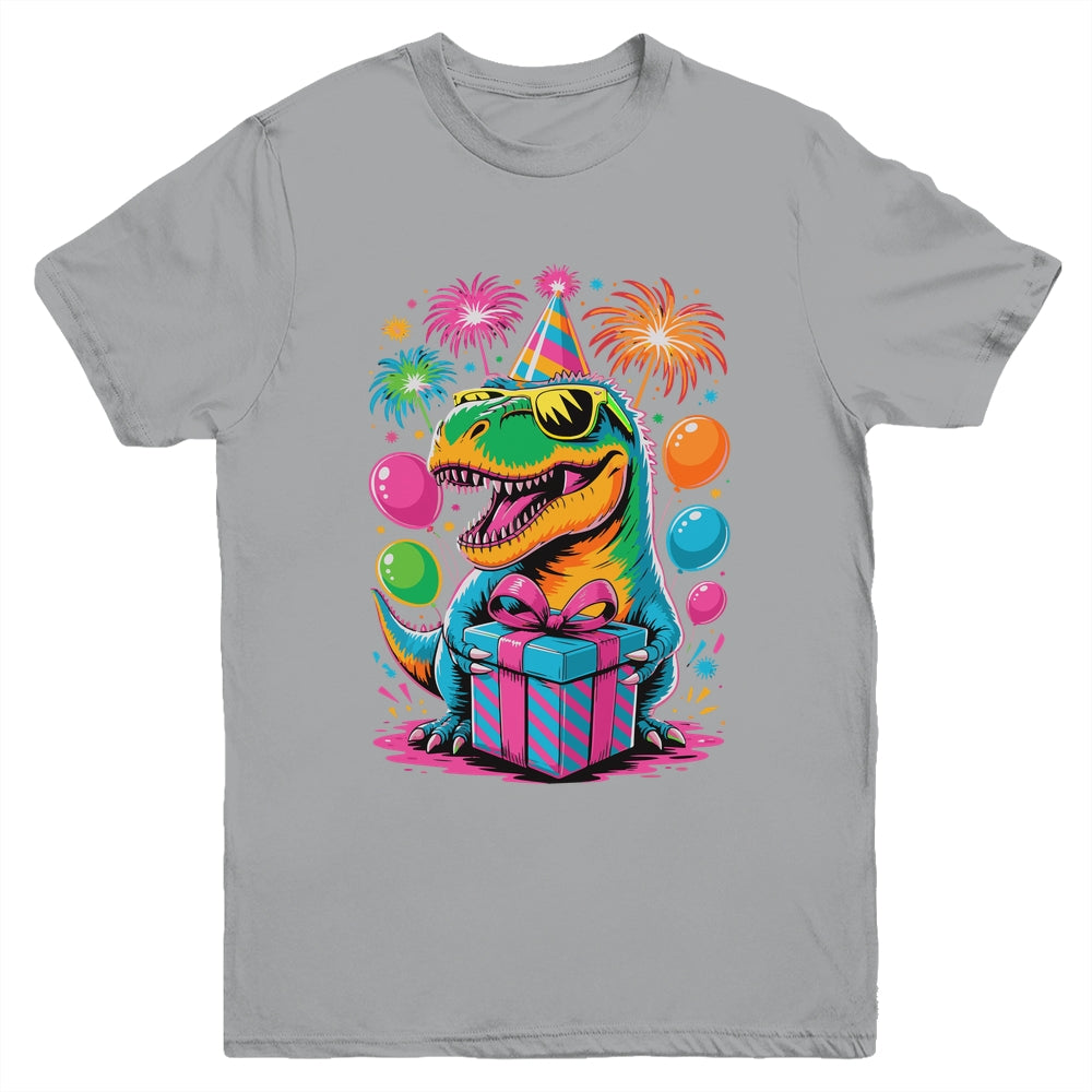 Funny Birthday Dinosaur Party T-Rex Retro Dinosaur Boy Girl Youth Shirt | teecentury