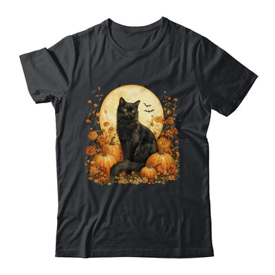 Funny Black Cat Pumpkins Fall Autumn Halloween Cat Costume Shirt & Sweatshirt | teecentury