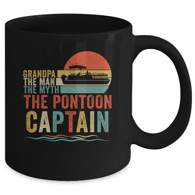 Funny Boat Boating Grandpa Man Myth Pontoon Captain Retro Mug | teecentury