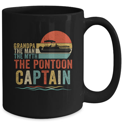 Funny Boat Boating Grandpa Man Myth Pontoon Captain Retro Mug | teecentury